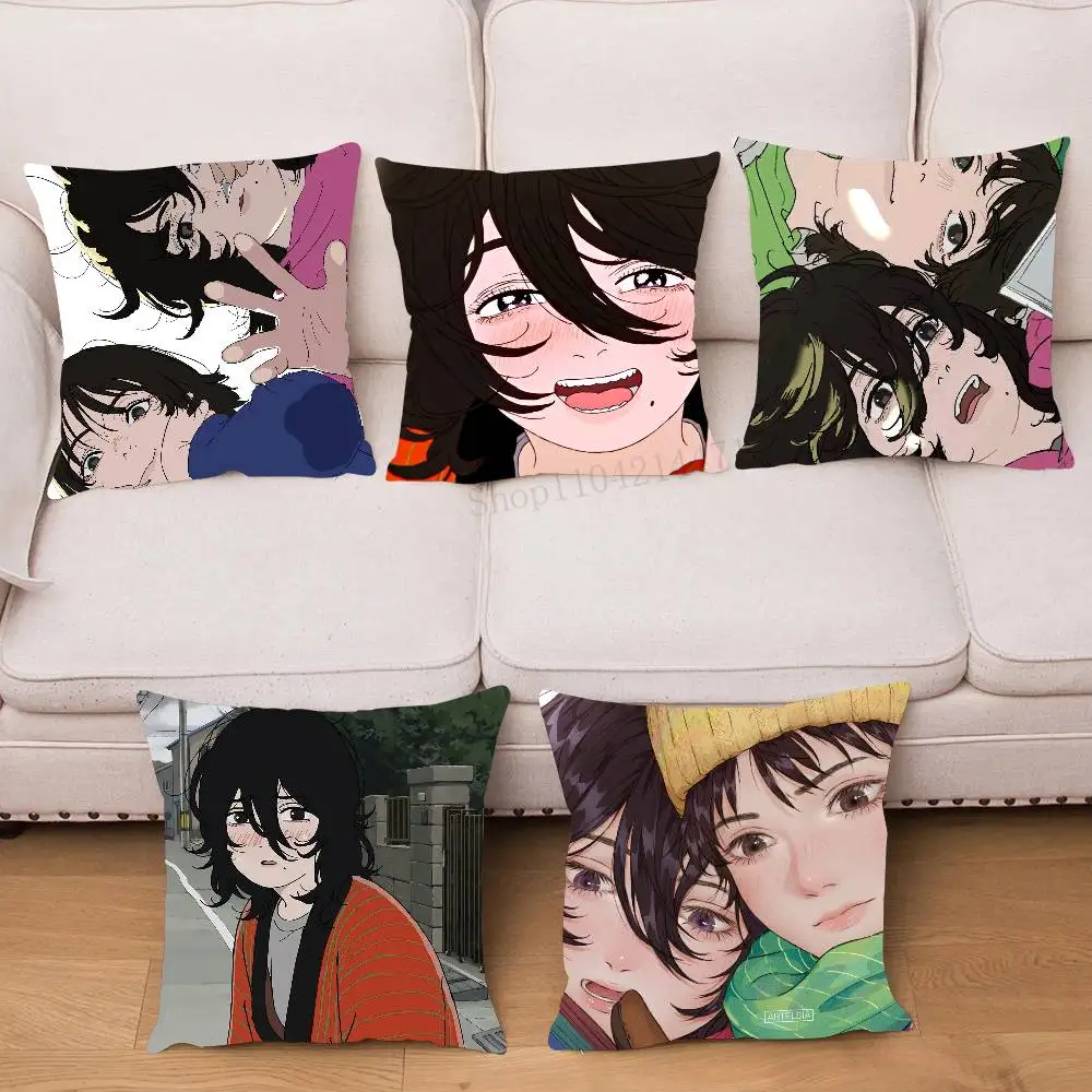 Look Back Anime Pillow Case Fashion Square Pillowcase Bedroom Sofa Room Ins Decoration Leisure