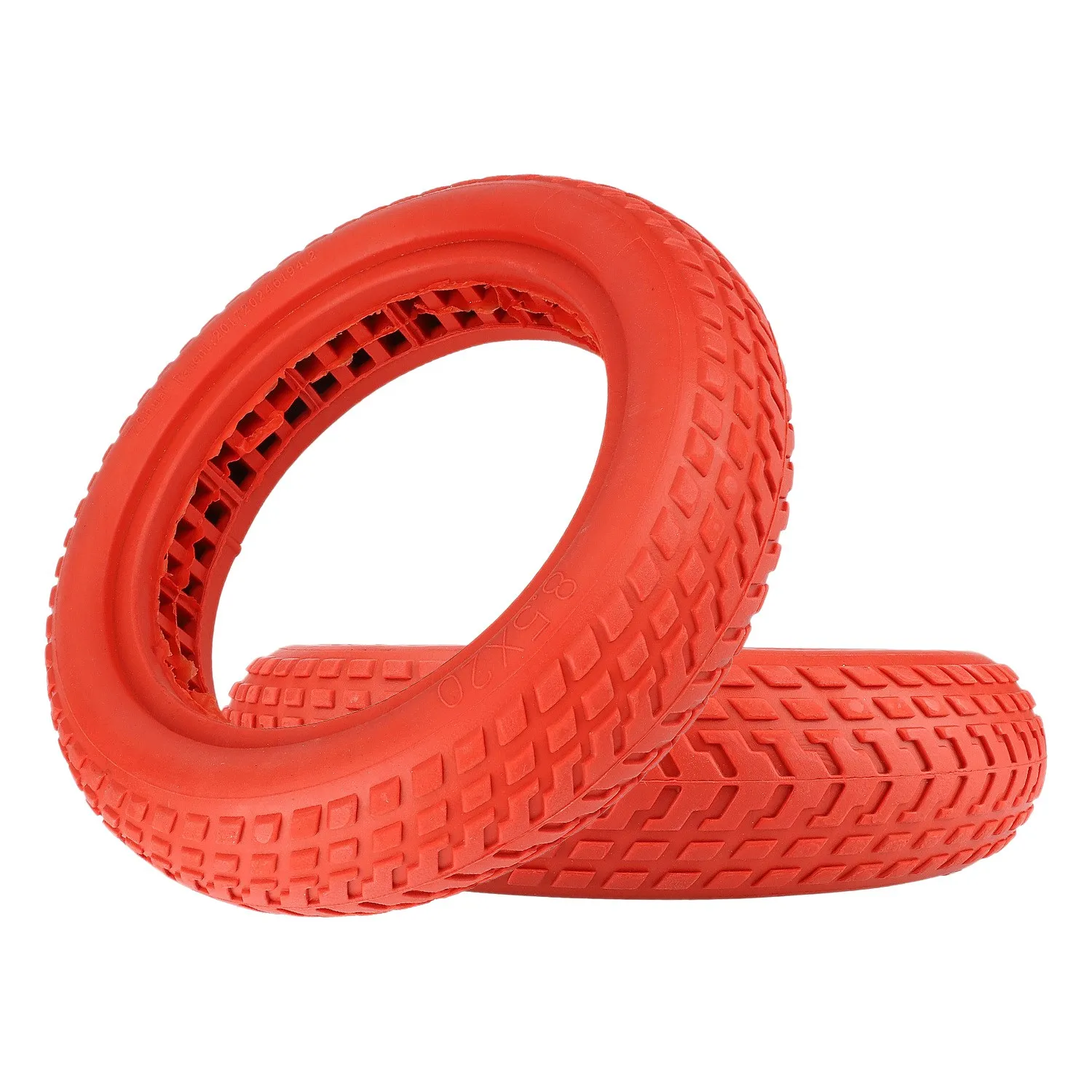 

8.5 Inch Electric Scooter Rubber Solid Tire Durable Shock Absorber Damping Tyre for Xiaomi M365 1S Pro, Red (2PCS)