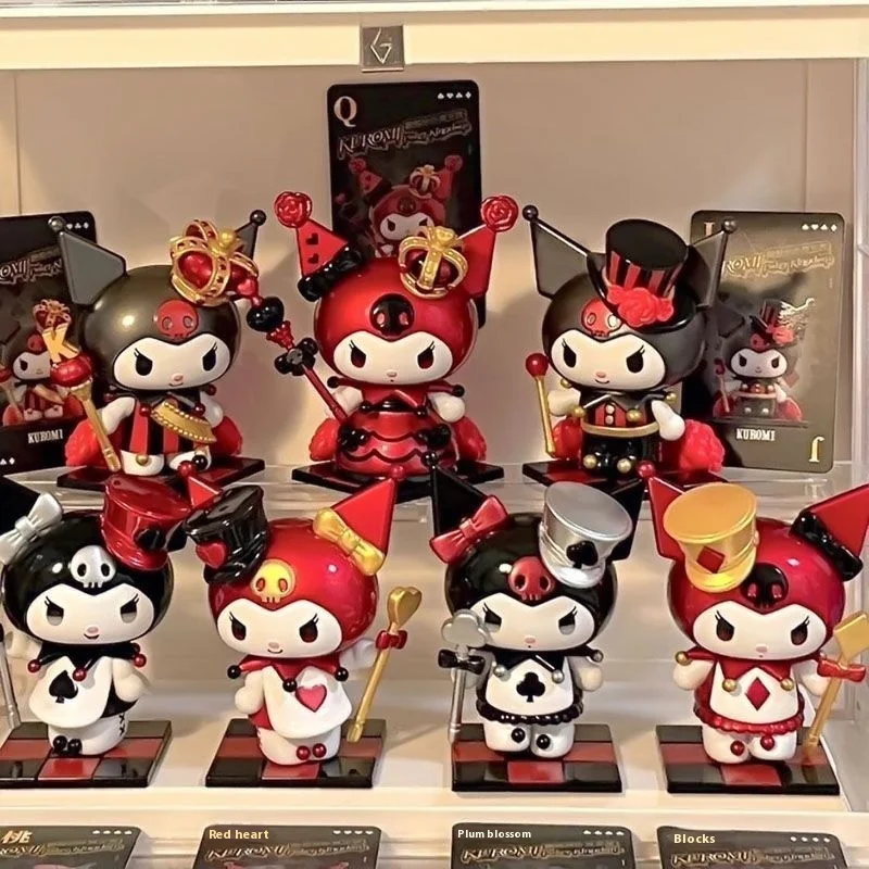 2025, neue Blindbox Sanrio Kuromi Poker Kingdom Serie, trendige Spielpuppe, handgefertigte Verzierung, Desktop-Auto-Ornamente, Geburtstagsgeschenk