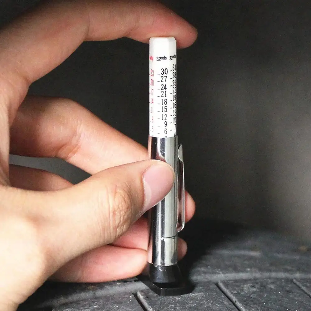 Car 25mm Two-Sided Mark Accurate Measuring Pen Depth Gauge Tire Ruler Tyre Tread