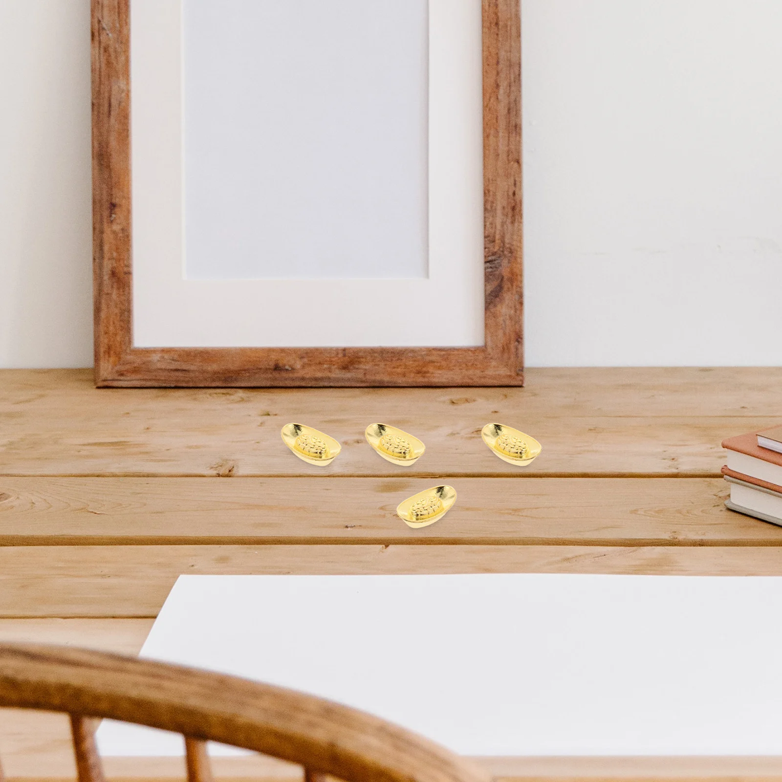 

100Pcs Golden Wealth Miniature Chinese Feng Shui Decor for Home Office Desk Car Dashboard 2025 New Year Attract Money Good