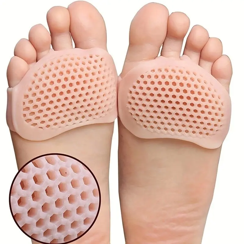2PCS Forefoot Silicone Gel Insoles Toe Separator Thumb Valgus Orthopaedic Foot Protector Bunion Adjuster Guard Feet Care Cushion