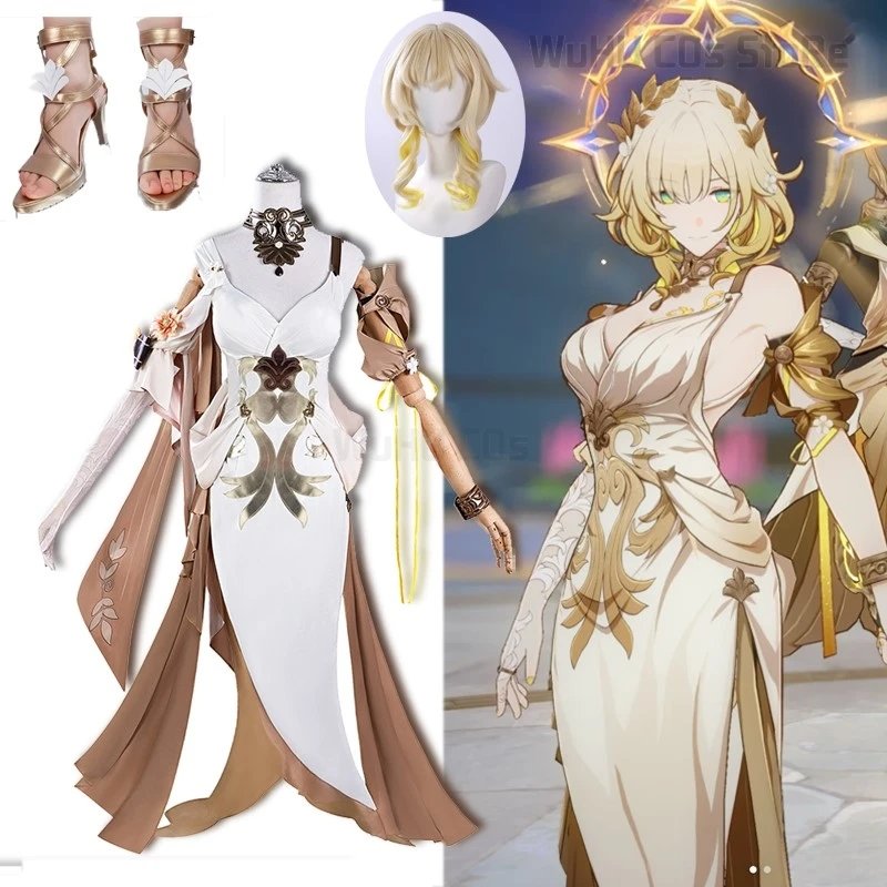 

Honkai: Star Rail Aglaea Cosplay Costume Wig Shoes New Game Clothes Dressmaster Of Okhema Outfit Halloween Party RolePlay Xxxl