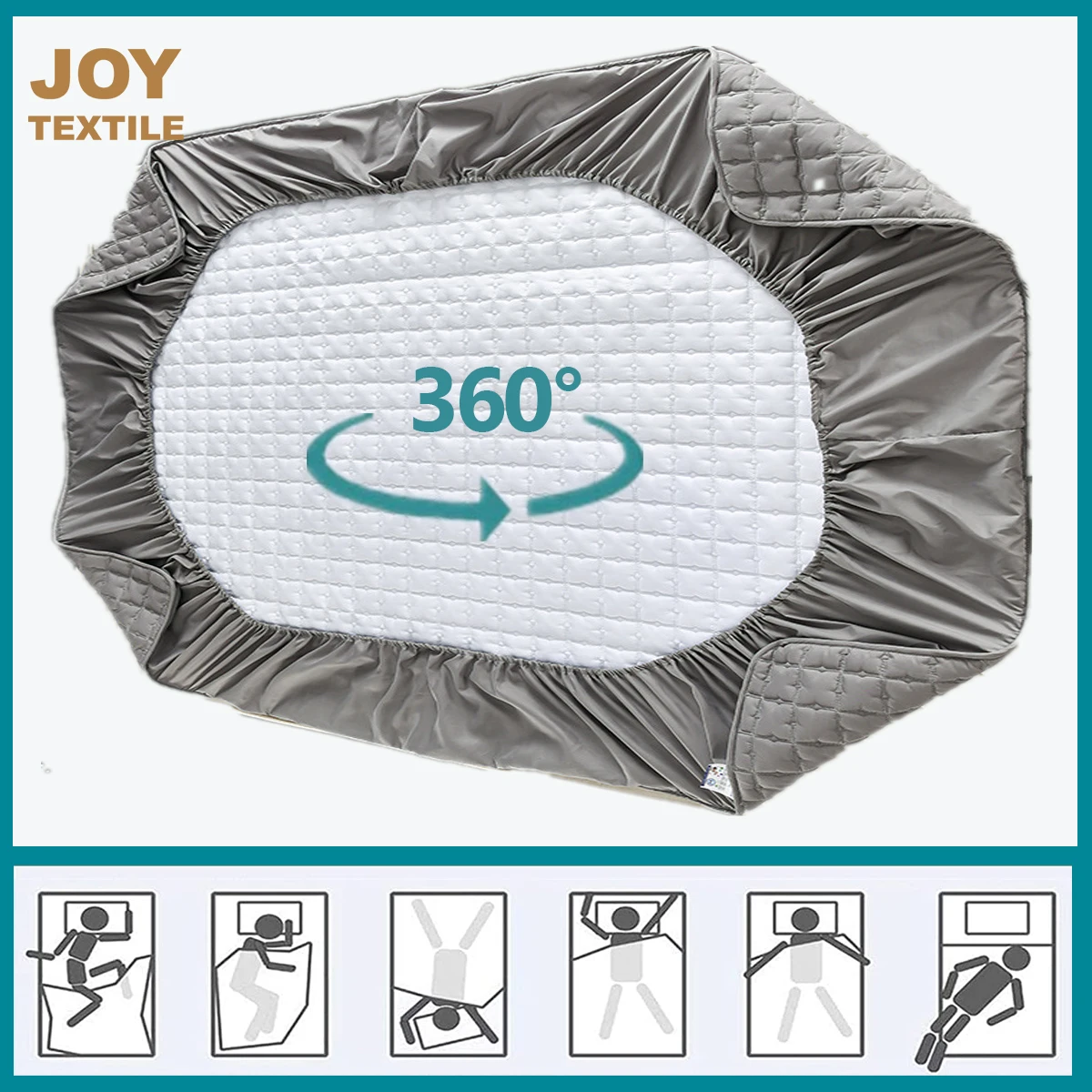 Joy Textile Mattress Cover Washable Plain Bed Covers Fitted Bed Sheet Breathable Quilted Mattress Protector with Elastic Band