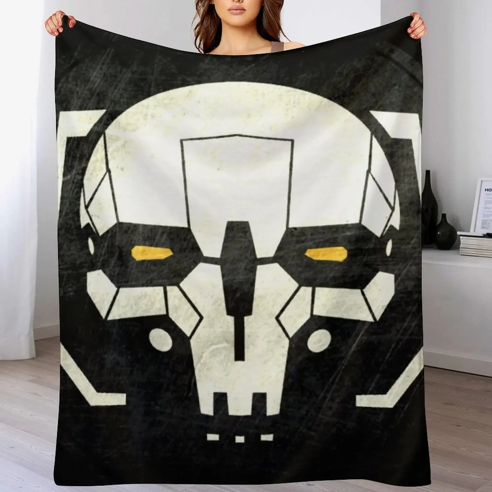 

Battletech Atlas Skull Throw Blanket Flannels for sofa Luxury Blankets