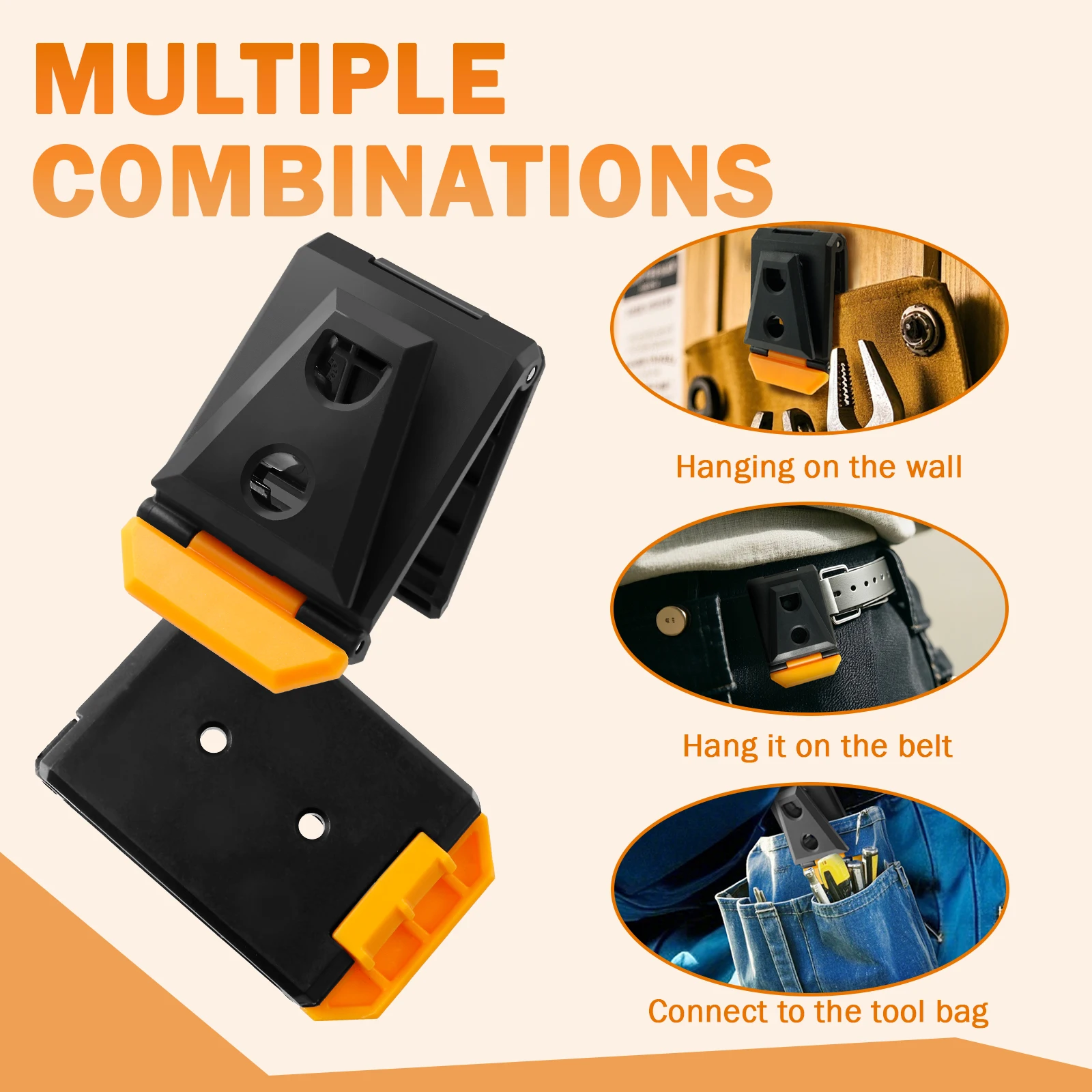 6Pcs Tape Measure Rack Tape Automatic Buckle Measure Thickened Belt Clip Fixed Plastic Portable Tool Holder Clip Durable