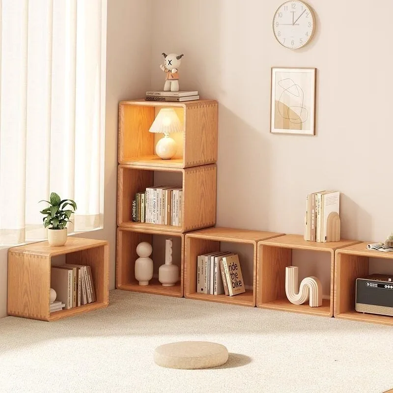 Solid wood lattice cabinet, can be freely combined with floor-to-ceiling bookshelves, study shelves, storage display cabinets,