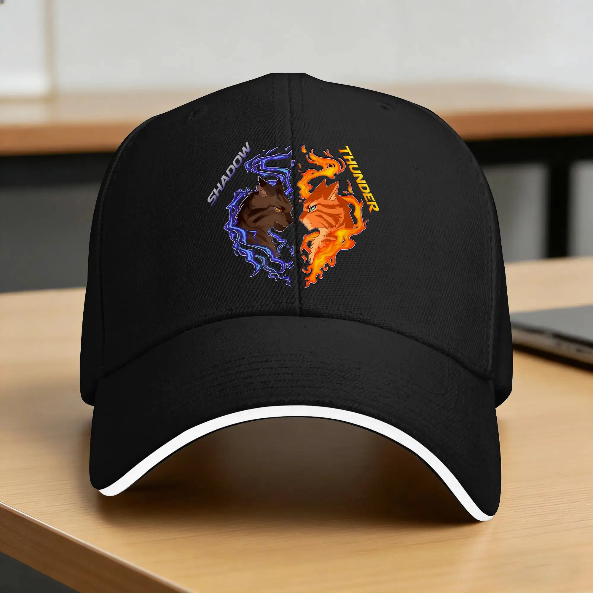 Sun Baseball Cap Wind Shadow River Star Thunder Sky Cat Feline Fire Star Cat Design Hip Hop Hats Hiking Fishing Baseball Caps