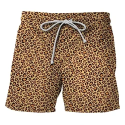 Summer Fashion Classic Colorful Leopard 3D Printed Men's Shorts Unisex Casual Beach Swimming Shorts Quick-dry Surf Board Shorts