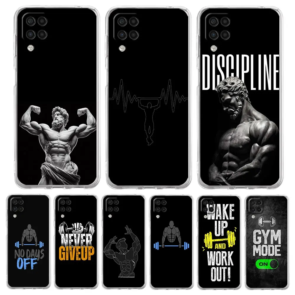 

Gym Fitness Bodybuilding Phone Case For Samsung A13 A33 A35 A55 A73 A53 A23 A51 A71 A21S A31 A41 A05s A03S A15 A25 5G Cover