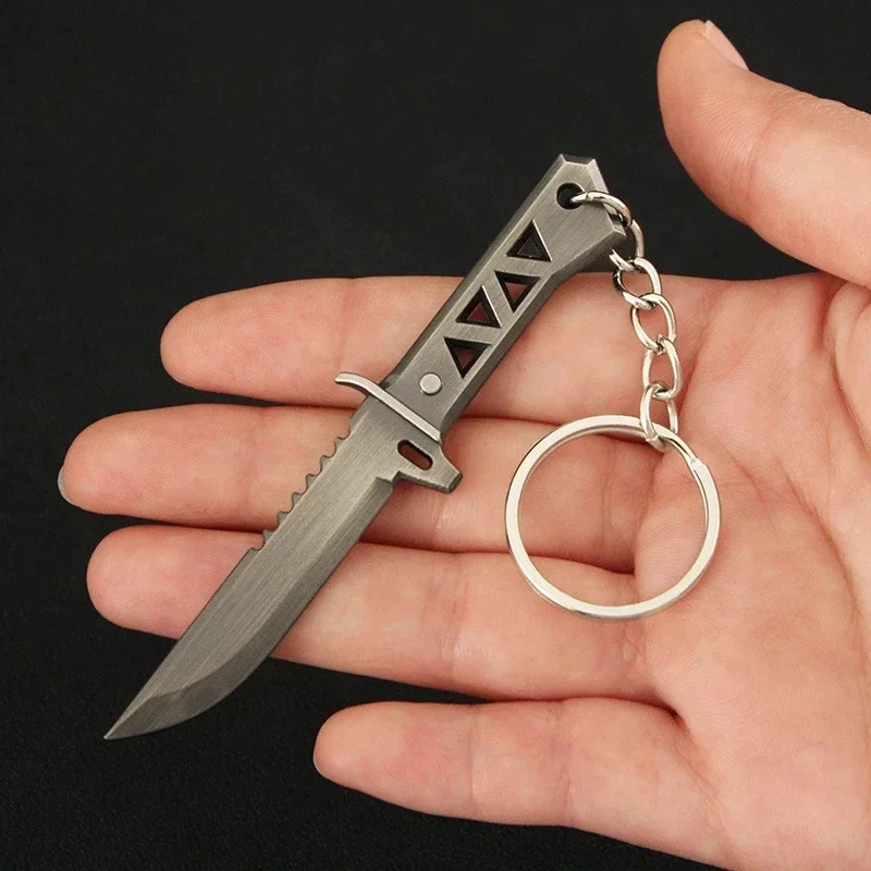 9cm Valorant Melee Reaver Model Pendant Keychain for Men Teens Xenohunter Skin No Sharp Metal Key Ring Fans Collectiable Jewelry