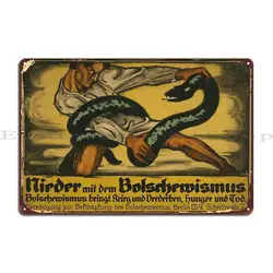 Down With Bolshevism German Propaganda 1919 Pzandrews Metal Plaque Poster Wall Decor Plaques Designing Tin Sign Poster