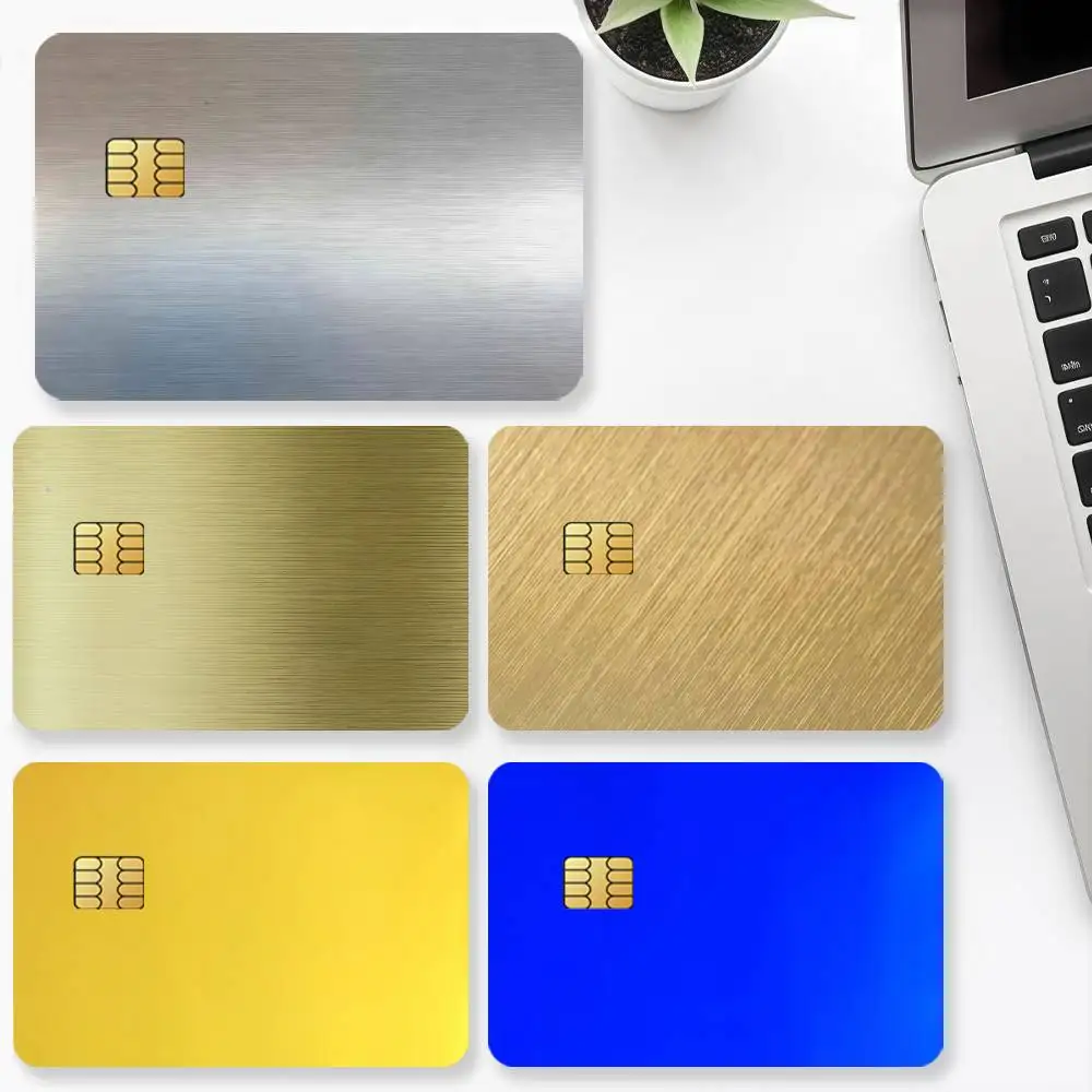 Metal Color Credit Card 4PCS Anti-scratch Waterproof Stickers for Bank Debit Decorative Protection Bus Subway
