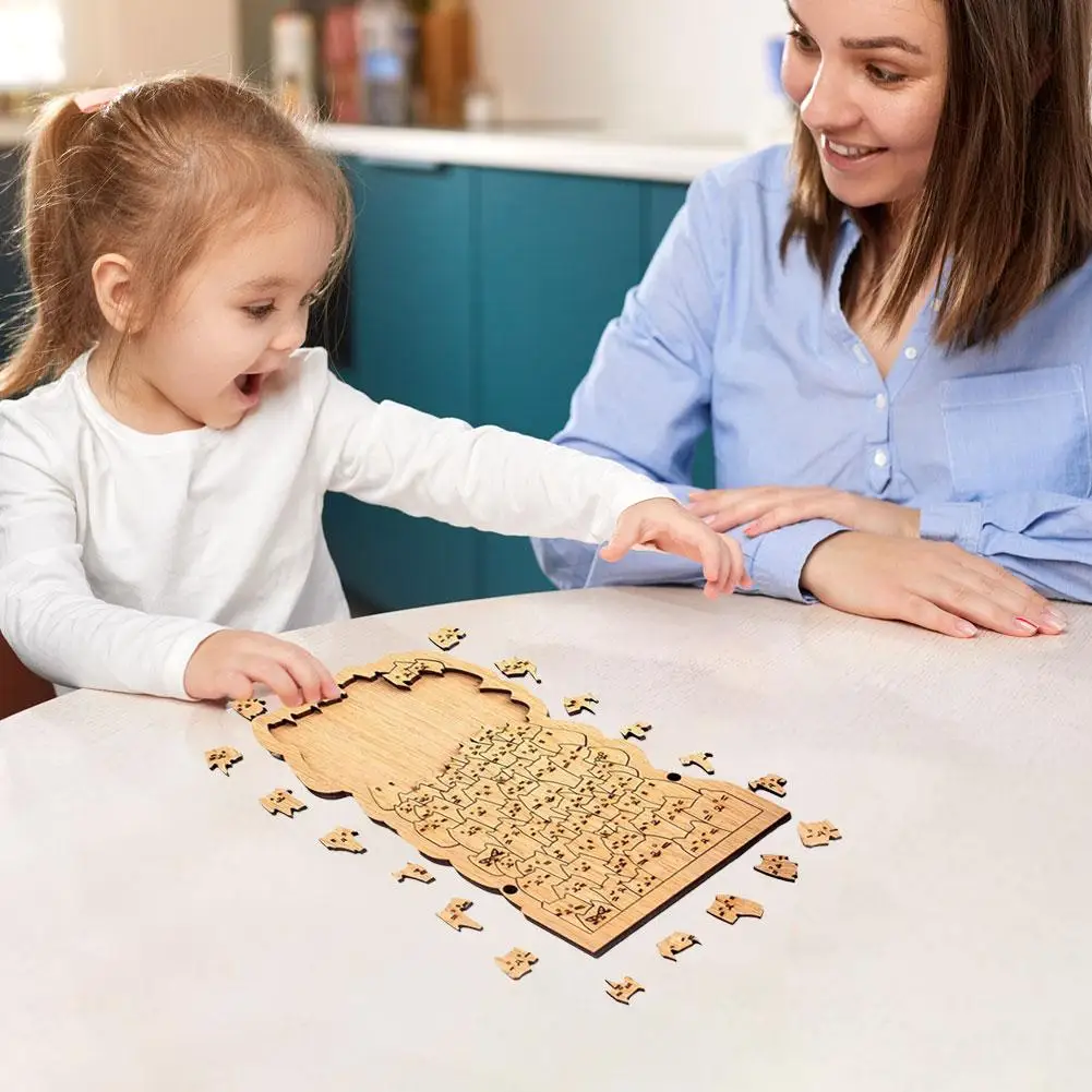 لطيف مائة القط خشبية بازل قطع لعبة تعليمية للبالغين والأطفال، فريدة من نوعها تحدي متعة لعبة هدية لمحبي القطط N4G0 #5