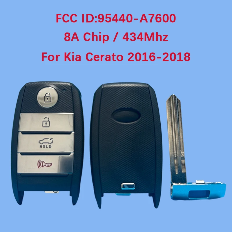 

CN051110 Послепродажный 4-кнопочный смарт-брелок 433 МГц FCC 95440-A7600 8A чип дистанционного управления без ключа для KIA Cerato 2016
