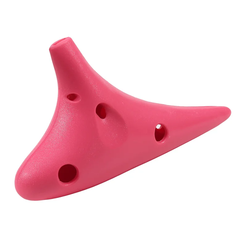 Ocarina Resina Plastica Alto C Tuning Ocarina Nuovo flauto multicolore a 12 fori Strumento per bambini adulti (Corda colorata casuale)