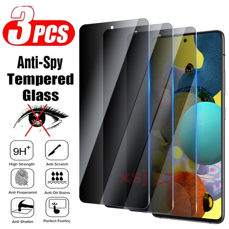 

3Pcs 9H Anti-Spy Tempered Glass Film For Samsung Galaxy A51 A52 A52S A53 A53 A55 S20 FE 5G Privacy Screen Protector