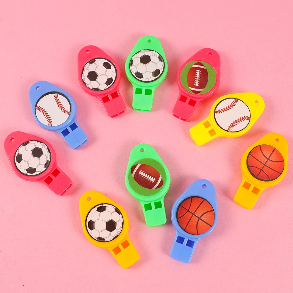 20Pcs Soccer Football Basketball Sports Whistle Cheerleading Toys for Children Birthday Party Facors School Gifts Pinata Fillers