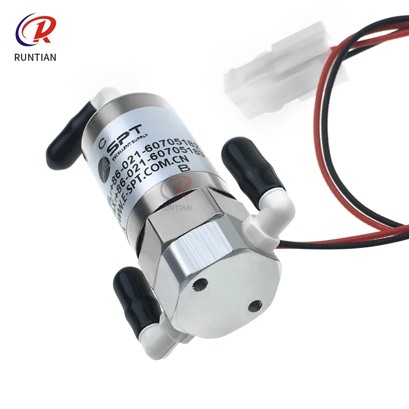 2pcs Original Solenoid Valve for Allwin Solvent Printer SPT 24V 5.5W  8W Straight Bend 3-way Solenoid Valve for Printer