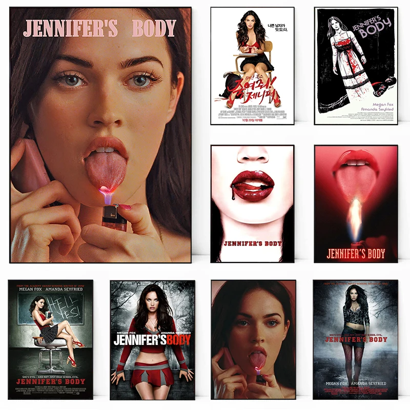 Jennifers Body Poster Aesthetic Horror Movie Sexy Girl Posters and Prints Canvas Painting Wall Art Picture for Room Home Decor