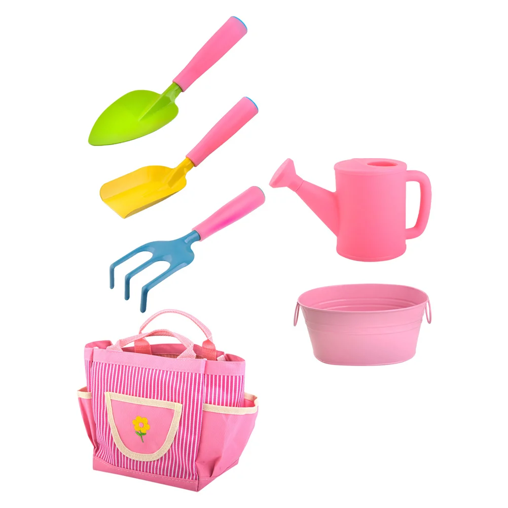 

1 комплект, мини-набор садовых инструментов, детские лопаты, грабли, лейка, прочный легкий детский набор для посадки цветов и овощей