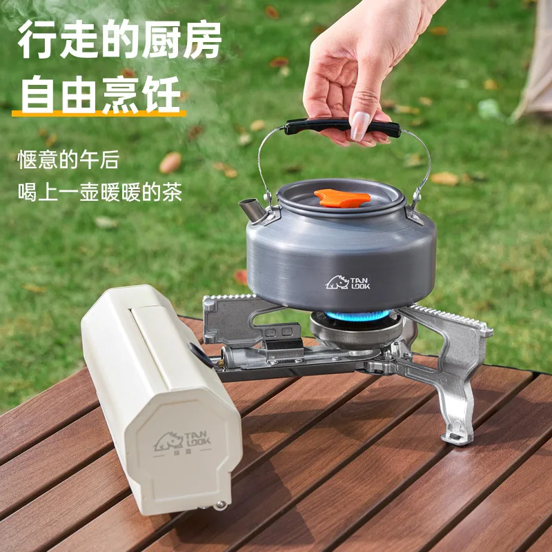 Portable Folding Cassette Stove Outdoor Camping Gas Burner with Grill for Picnic Backyard Tea Brewing Compact Lightweight Coo
