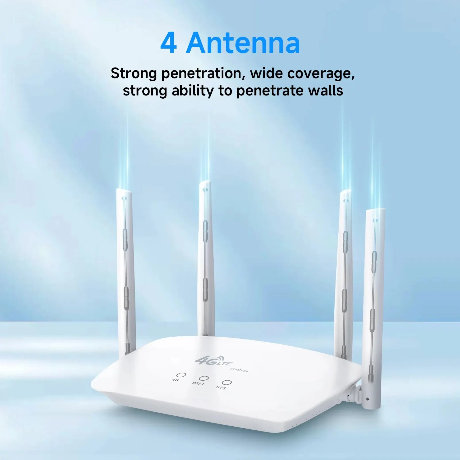 DBIT WiFi Router SIM Card 4G Modem Lte Router 4 Gain Antennas Supports 32 Devices Connections Applicable to Europe Korea