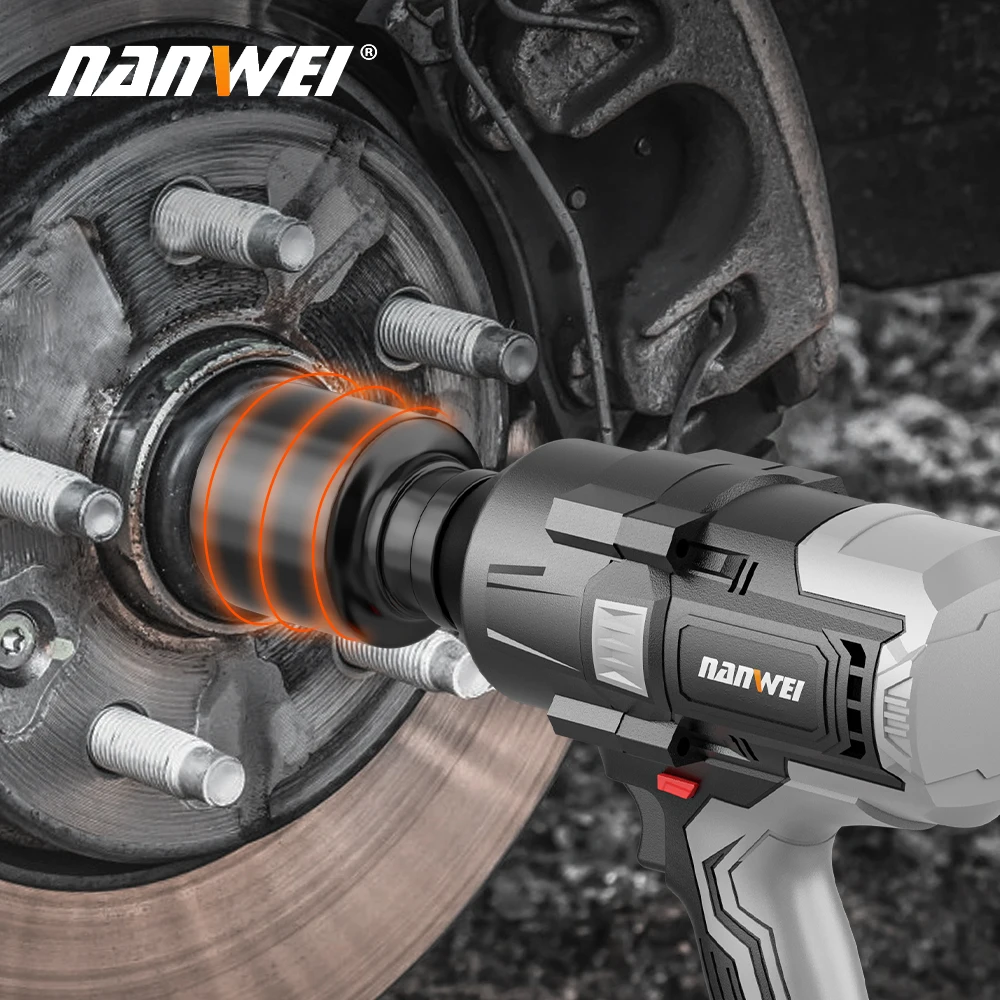 NANWEI Industry Power Tools 1600N Torque impact wrench heavy  electric Cordless Wrench For Tires