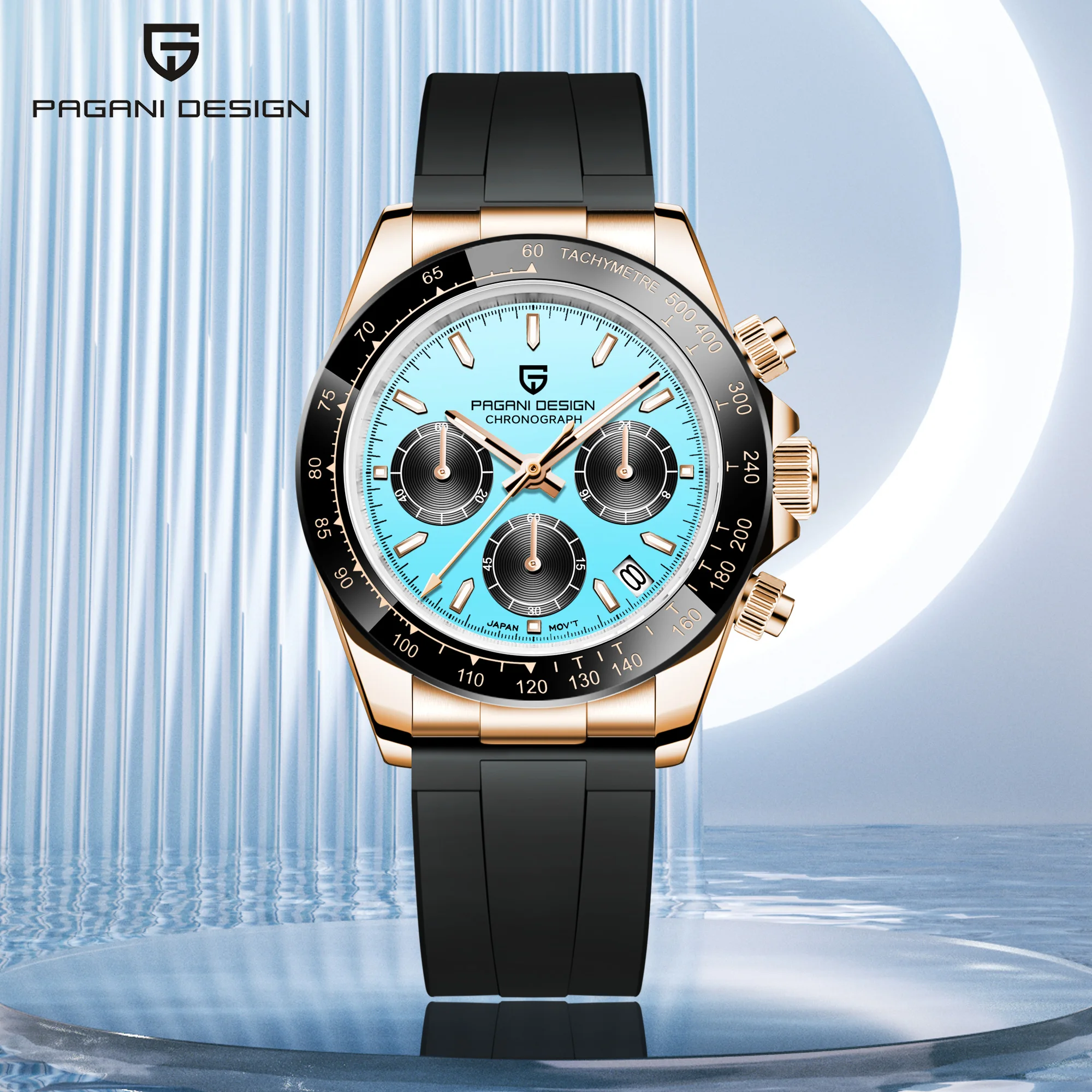 PAGANI DESIGN Luxury Men's Watches Luminous Quartz Watches For Man Top Sapphire Glass Mirror Watch Clocks Week Display Auto Date