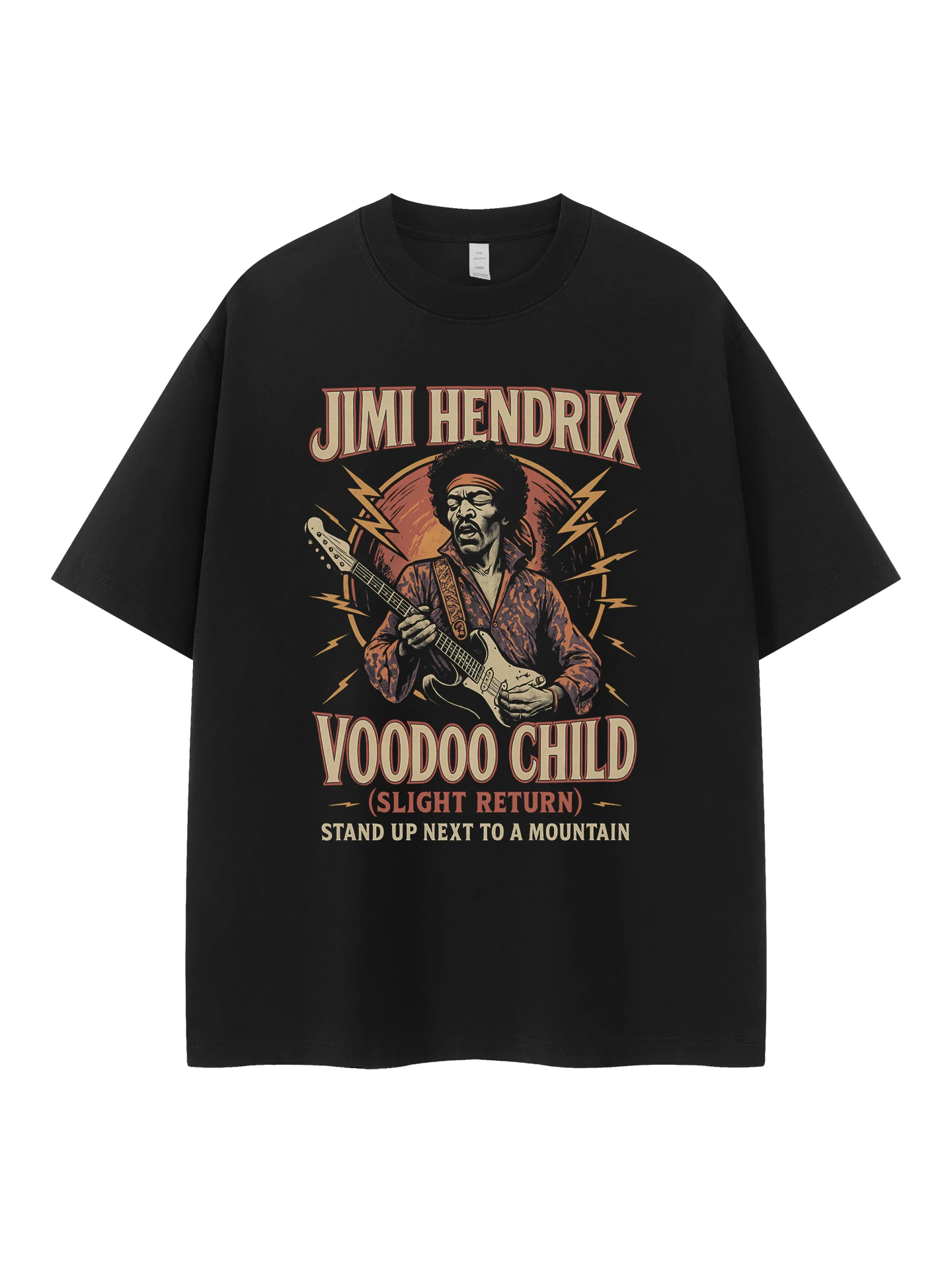  Vintage American Streetwear Portrait Loose Fit round Neck Short Sleeve T-Shirt Pure Cotton Casual Fashion Rock Tee