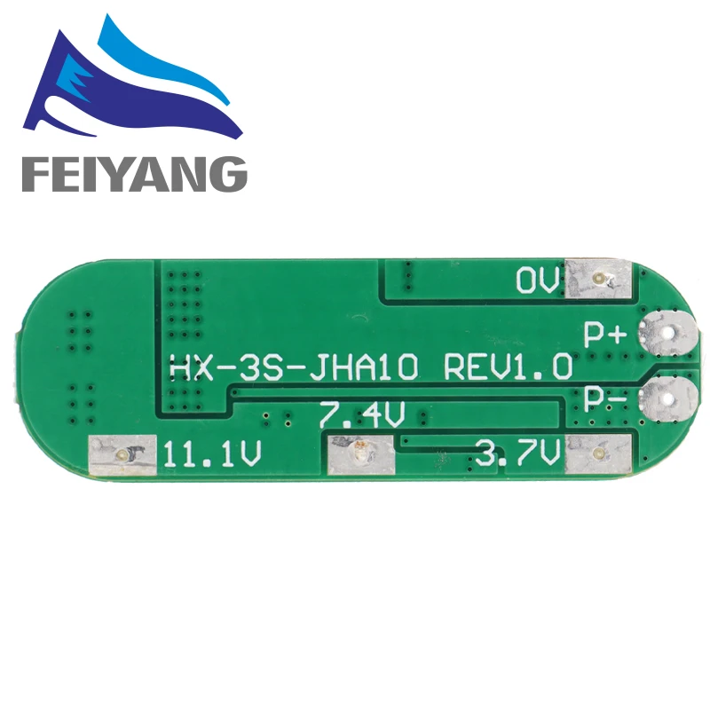 3S 10A 12V Lithium Battery Charger Protection Board For 3pcs 18650 Li-ion Battery Cell Charging BMS 11.1V 12.6V With Balanced