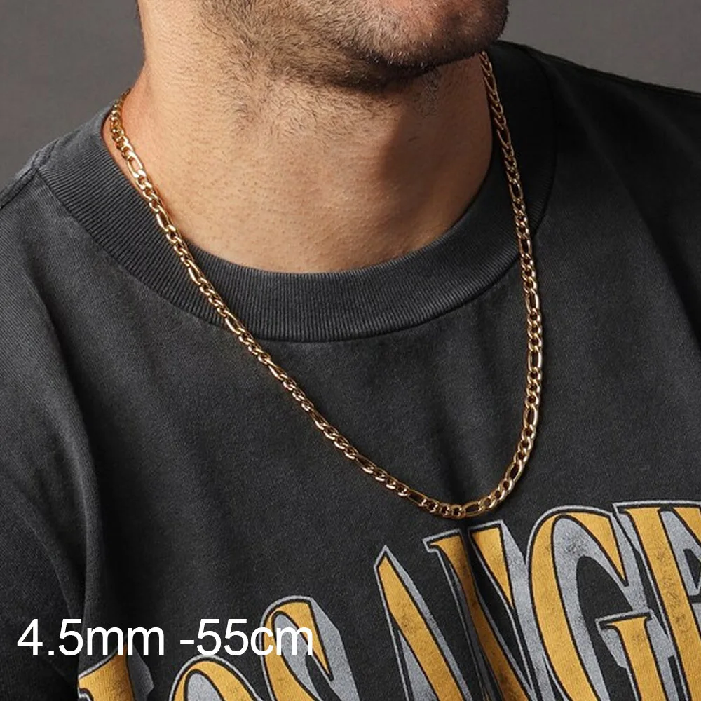 سلسلة فيجارو 2-12 ملم للرجال والنساء، سلسلة ربط كوبية من الفضة الإسترليني عيار 925، قلادة معدنية صلبة باللون الذهبي، ياقة أساسية بسيطة للجنسين #4