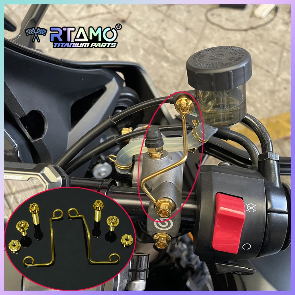 

RTAMO Motorcycle Tank Oil Cup Holder Support Bracket Right/Left with Bolt for Brembo RCS CC RCS Adelin RCB Pump