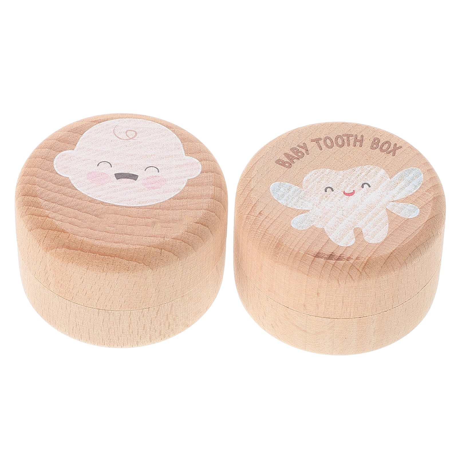 

2pcs Wooden Baby Tooth Keepsake Box for Deciduous Teeth Collection Storage Container Toddler Teeth Case