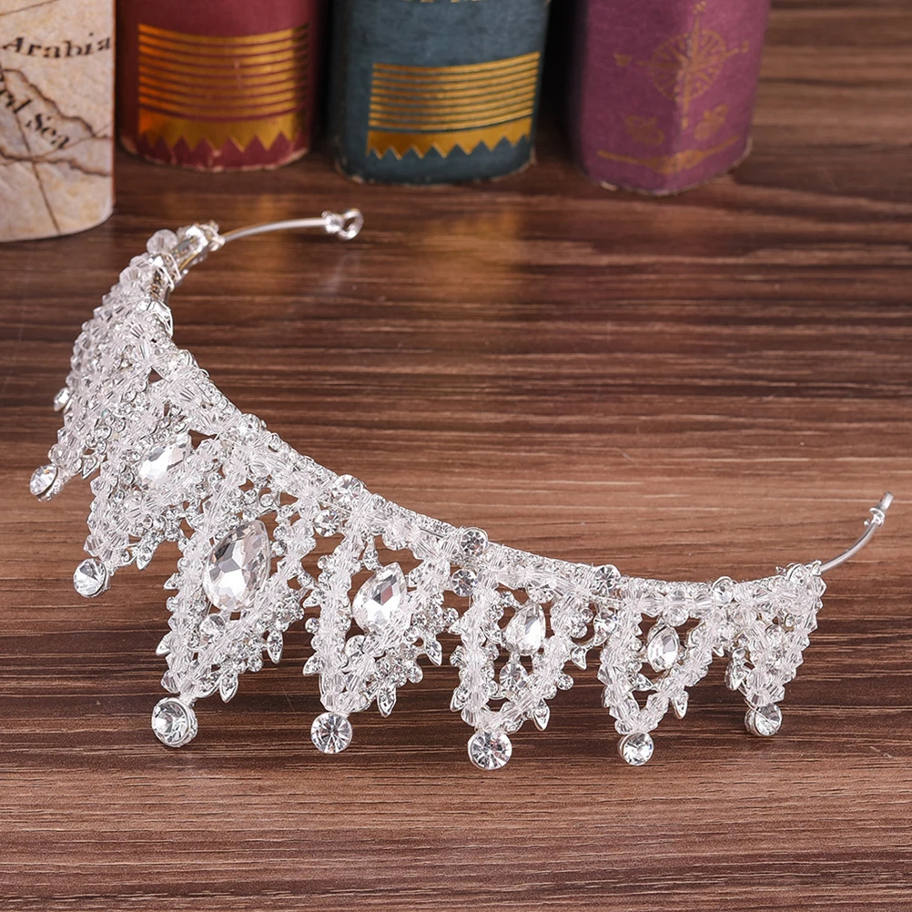 

1 set Crown Zircon Necklace Bridal Jewelry Set Rhinestone Earrings Wedding Crown Large Unique Baroque Elegant Accessories