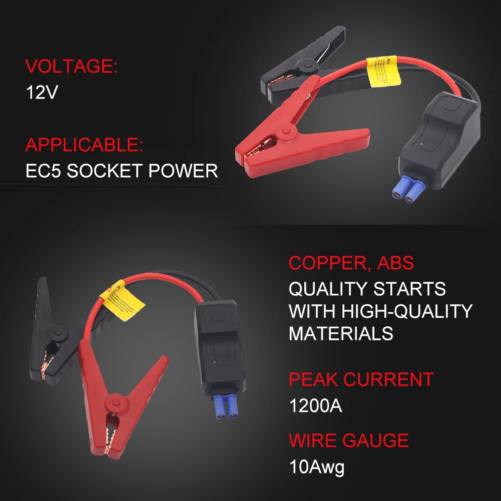 Clip Wire Cable For Car Jump Starter With EC5 Plug Connector Emergency Lead Cable Battery Emergency device alligator clips image 2