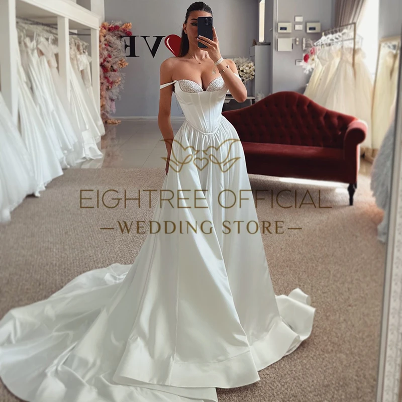 Eightree Women A-Line Wedding Dresses 2025 Sweetheart Beadings Wedding Gowns Boho Beach Bridal Ball Prom Dress bestidos de novia