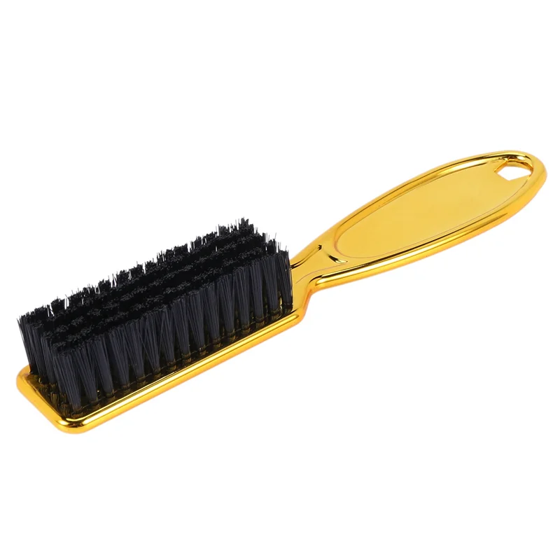 AA20-Fade Brush Comb Scissors Cleaning Brush Barber Shop Skin Fade Vintage Oil Head Shape Carving Cleaning Brush Gold 6PC