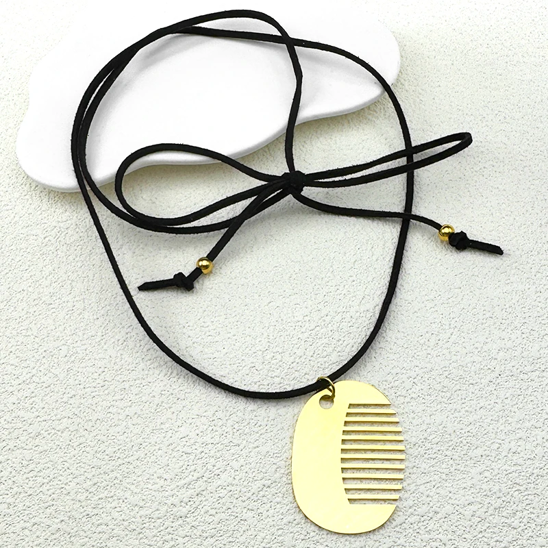 New Fashion Small Comb Pendant Necklace For Women Girls Stainless Steel Silver Color Funny Female Party Chain Jewelry Gifts