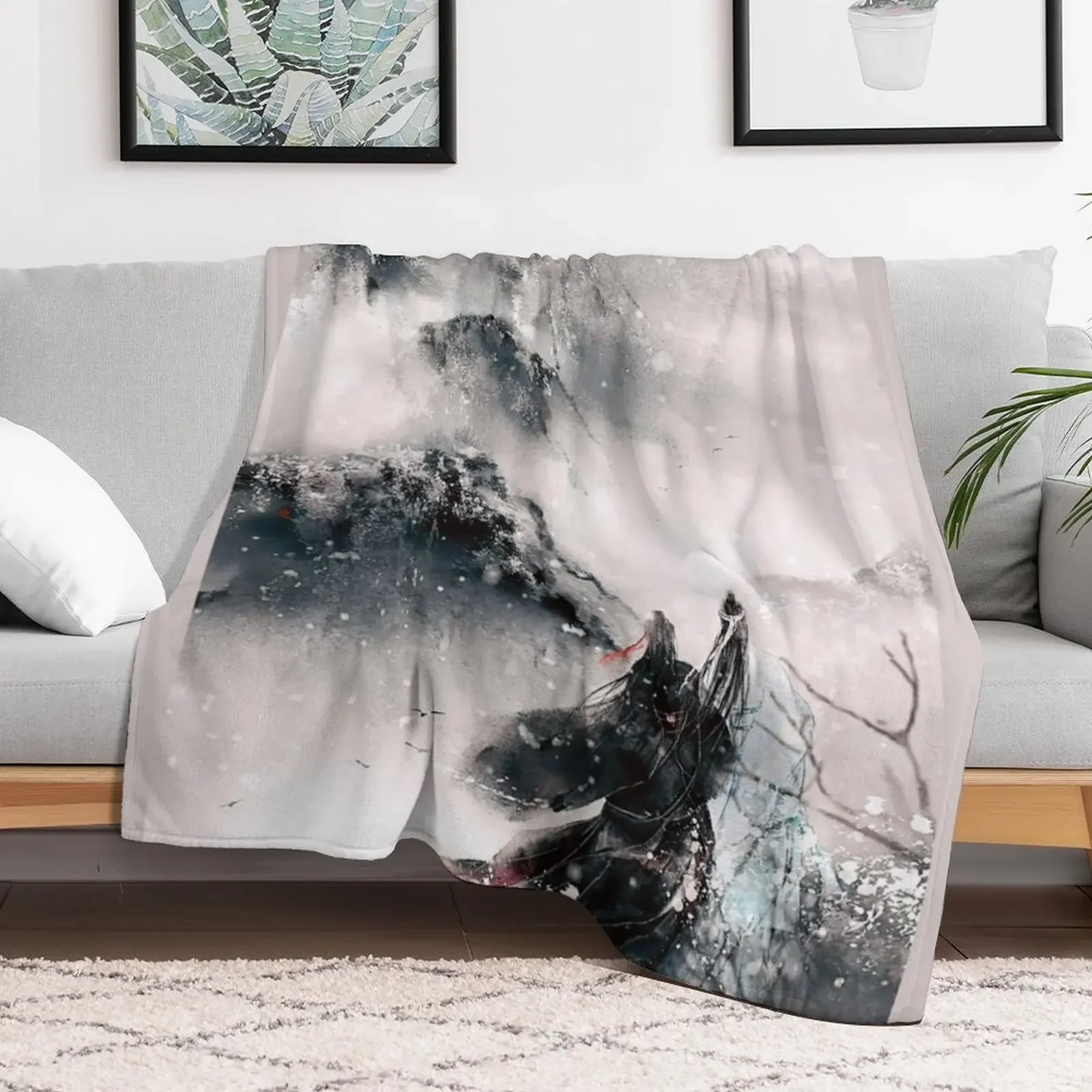 Wei wuxian and Lanzhan cultivating around the world married Throw Blanket For Decorative Sofa Blankets For Sofas Blankets