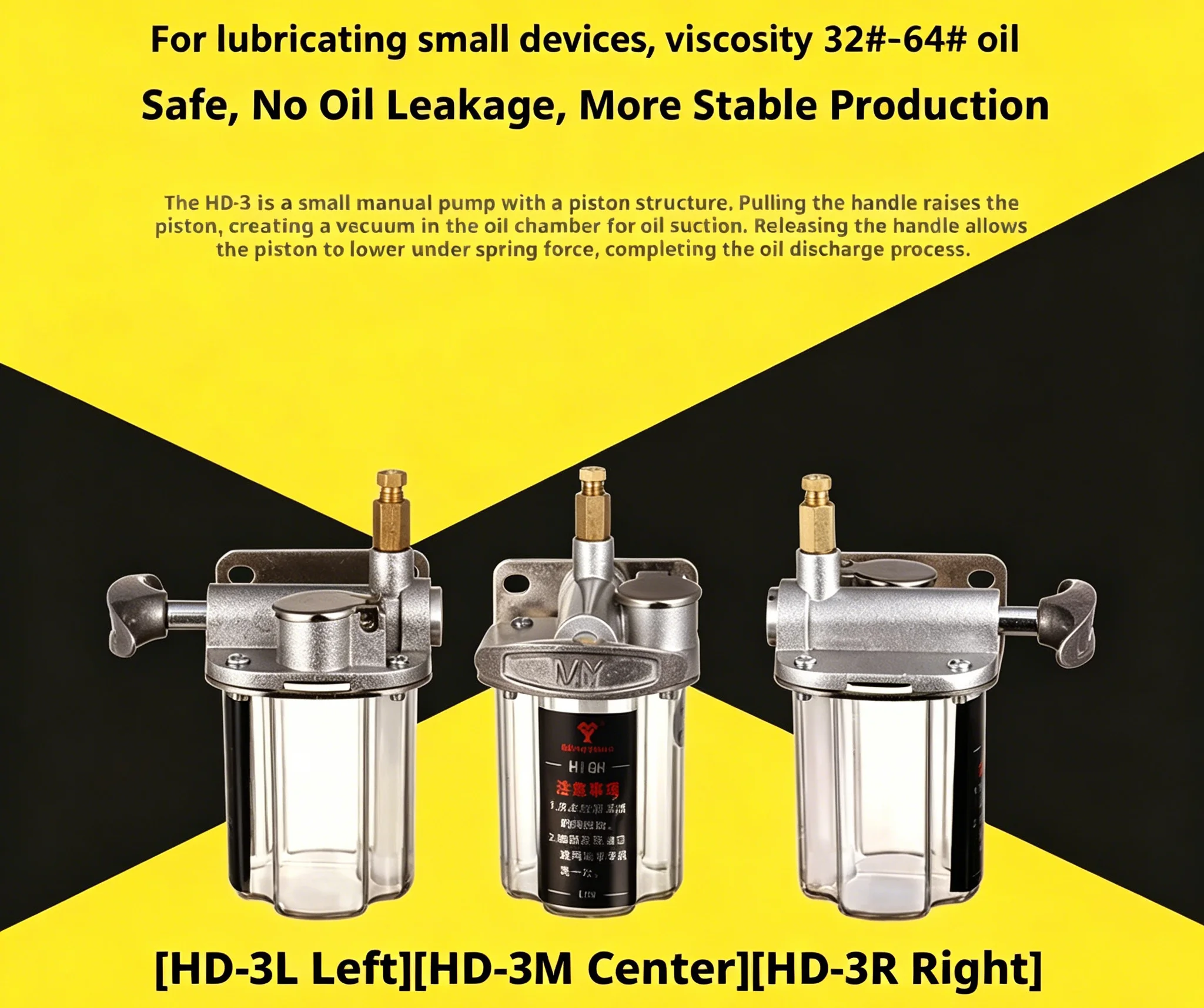 Push-Pull Lever Lubricator: Single-Port, 4cc per Stroke, Vacuum Suction & Pressure Discharge, Easy Panel Mount