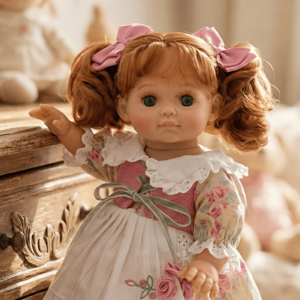 12 Inch   Kawaii Country Retro Style Soft Vinyl Doll Realistic Reborn Baby Doll Handmade High-Quality Toy Gift For Girls