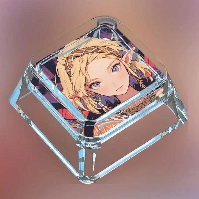 جديد أنيمي أسطورة زيلدا سلسلة واحدة Keycap الكرتون لطيف زيلدا الصليب محور لعبة لوحة المفاتيح الميكانيكية شفافة ESC Keycap #4