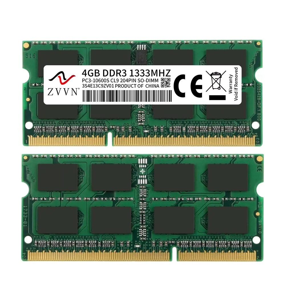 ZVVN 8GB Notebook Memory 2x 4GB PC3-10600 DDR3 1333 MHz RAM for IBM IdeaPad N585 Laptop Memory 3S4E13ZV02A-5