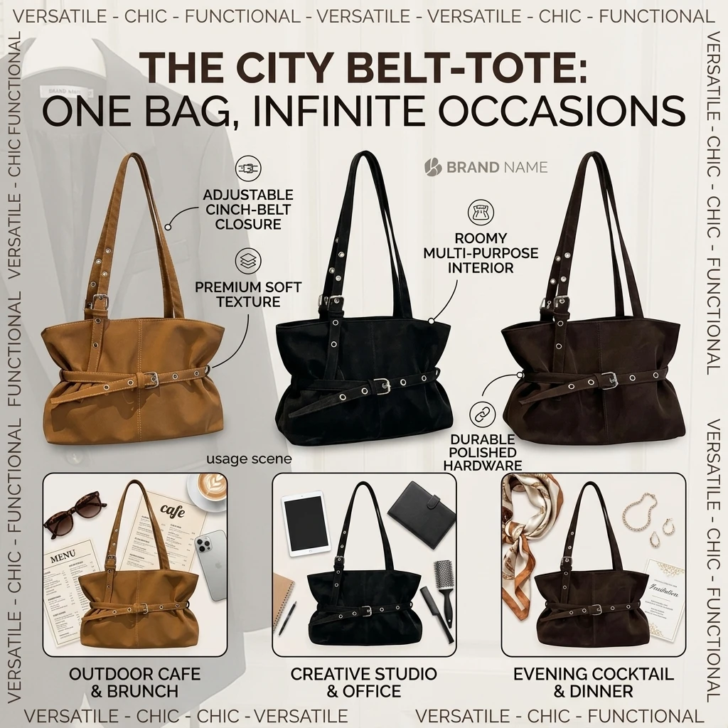 Winter Women's Retro Minimalist Tote Shoulder Bag Autumn Large Capacity Suede Commuting Vintage Hand Bags for Women