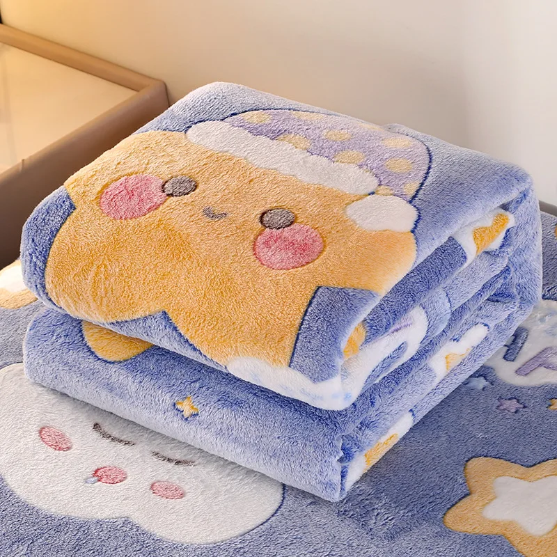 

Thickened Winter Coral Fleece Blanket Milk Velvet Single Bed Sheet Dormitory Student Ins Style Bedding Cover Warm Cozy Blanket