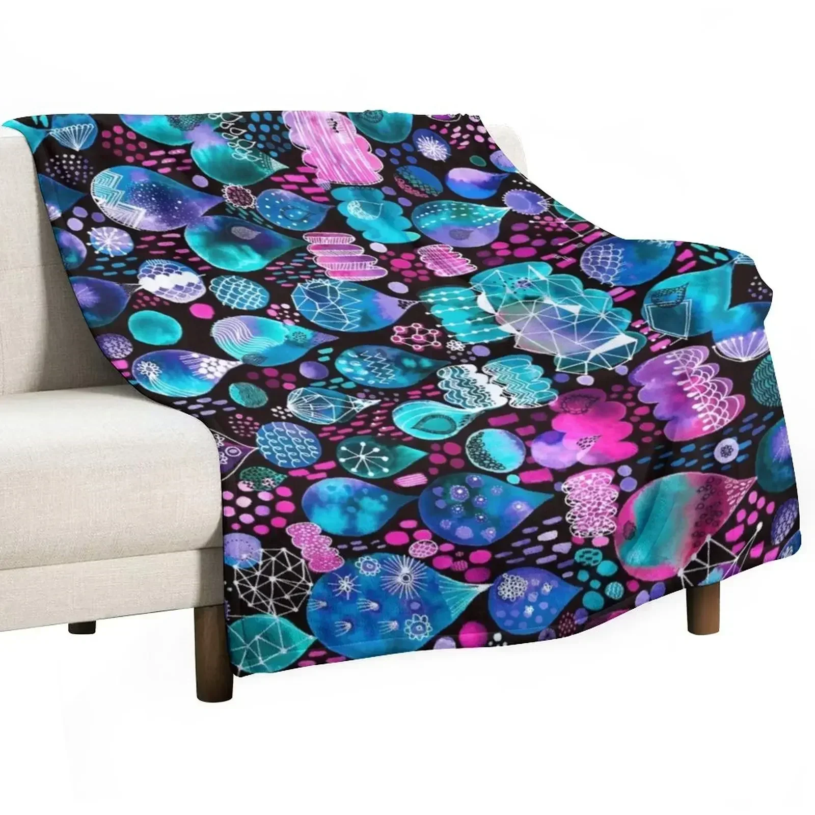 Rainy dreams embroidery pattern Throw Blanket Large Bed blankets ands Blankets