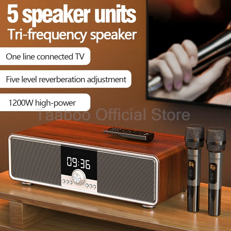 

Family KTV Audio Set 2.1 Three-Way Multi-function Bluetooth Subwoofer Speaker Home Jukebox Karaoke All-in-one Singing Machine