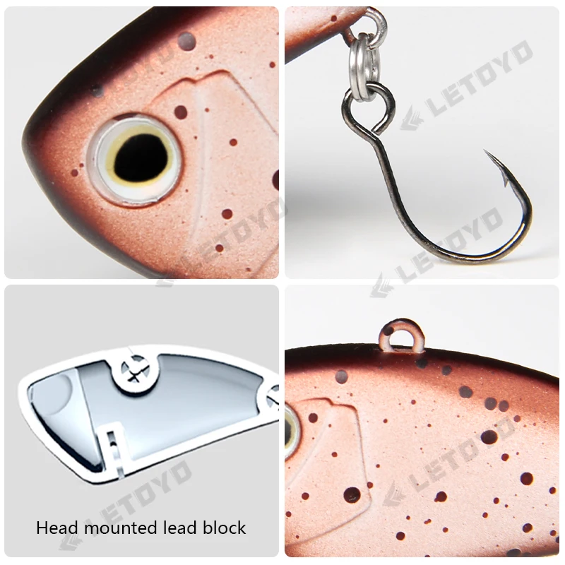 LETOYO Rapid Sinking VIB 3.8g 7.3g Artificial Hard Baits Underwater Fast Vibration Lure Wobblers For Perch Bass Fishing Lures