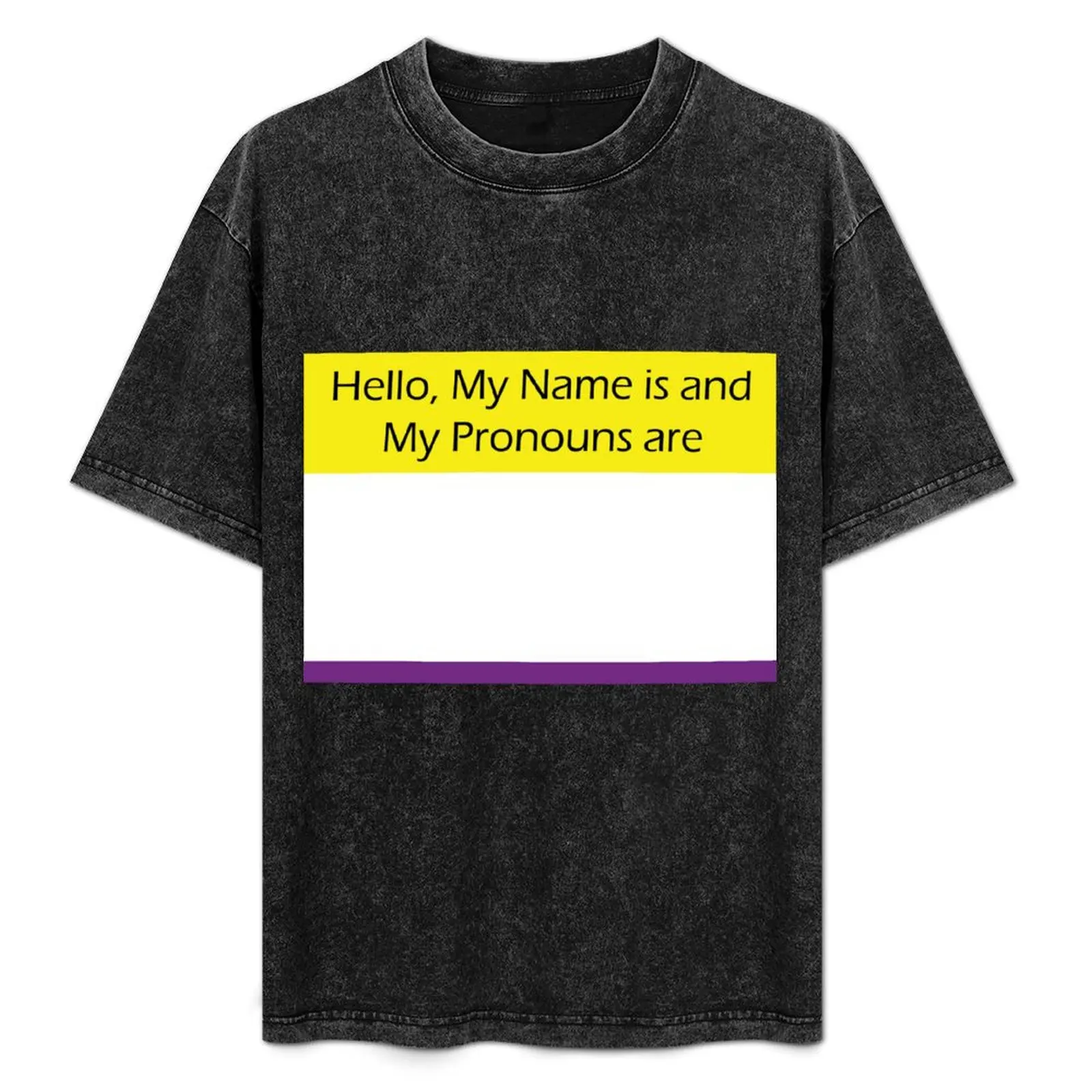 

Name & Pronouns Tag in Nonbinary colors T-Shirt boys animal print essential t shirt men t shirts